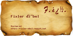 Fixler Ábel névjegykártya