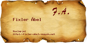 Fixler Ábel névjegykártya