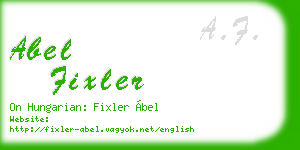 abel fixler business card